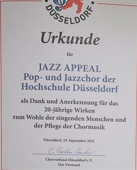 Ehrung für Jazzappeal 2